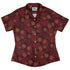 Pi Napple Red Curvy Button Up Shirt womens front