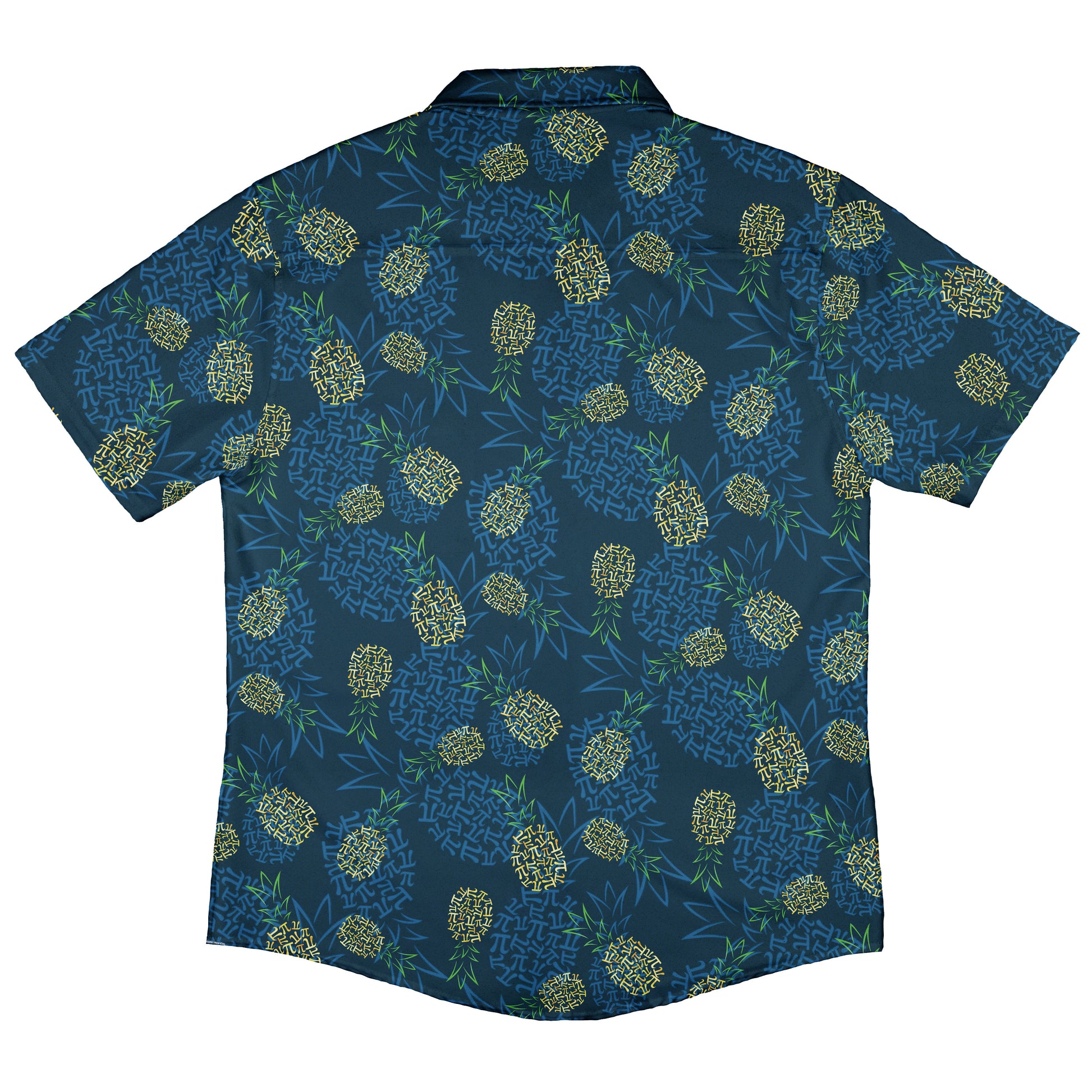 Pi Napple Teal Button Up Shirt Back