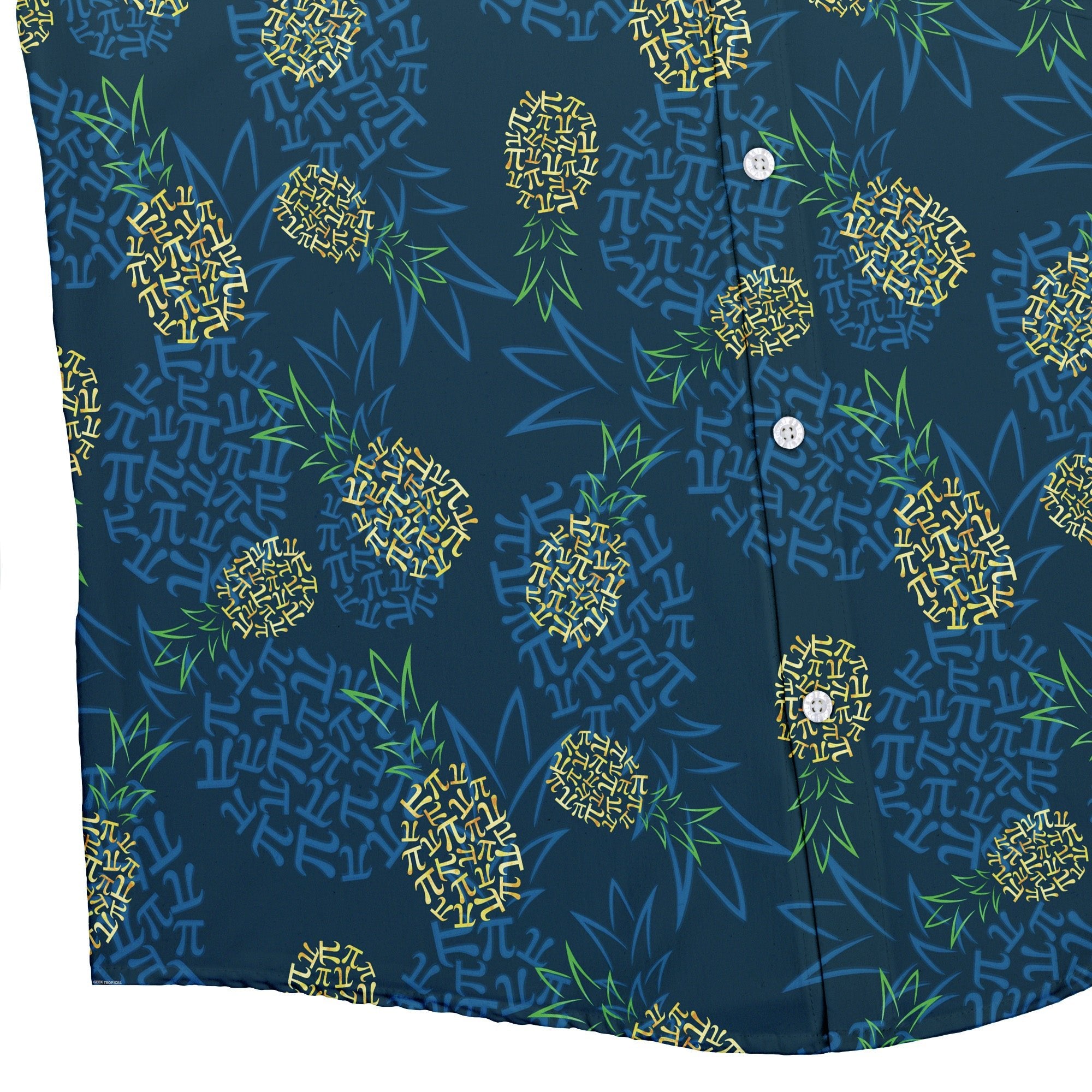 Pi Napple Teal Button Up Shirt 2