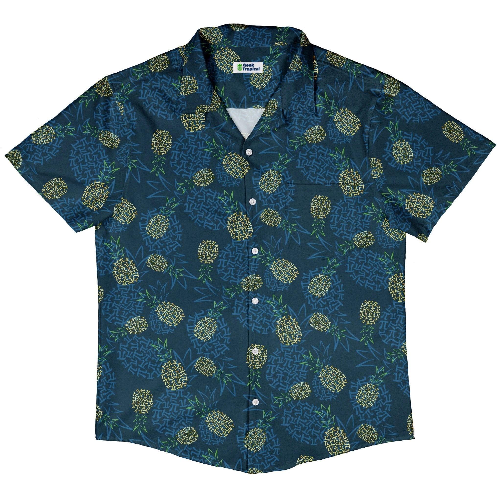 Pi Napple Teal Button Up Shirt 5