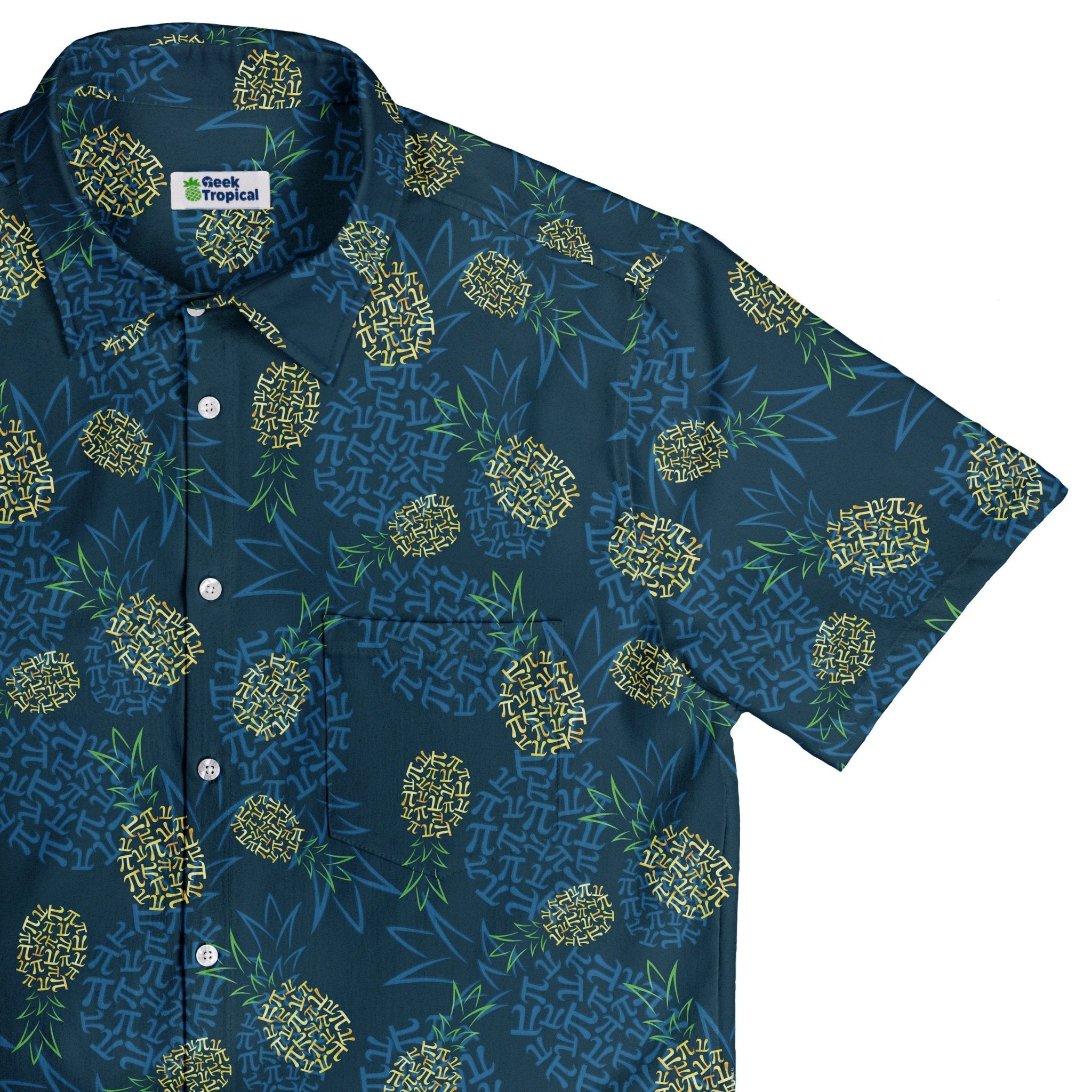 Pi Napple Teal Button Up Shirt 1