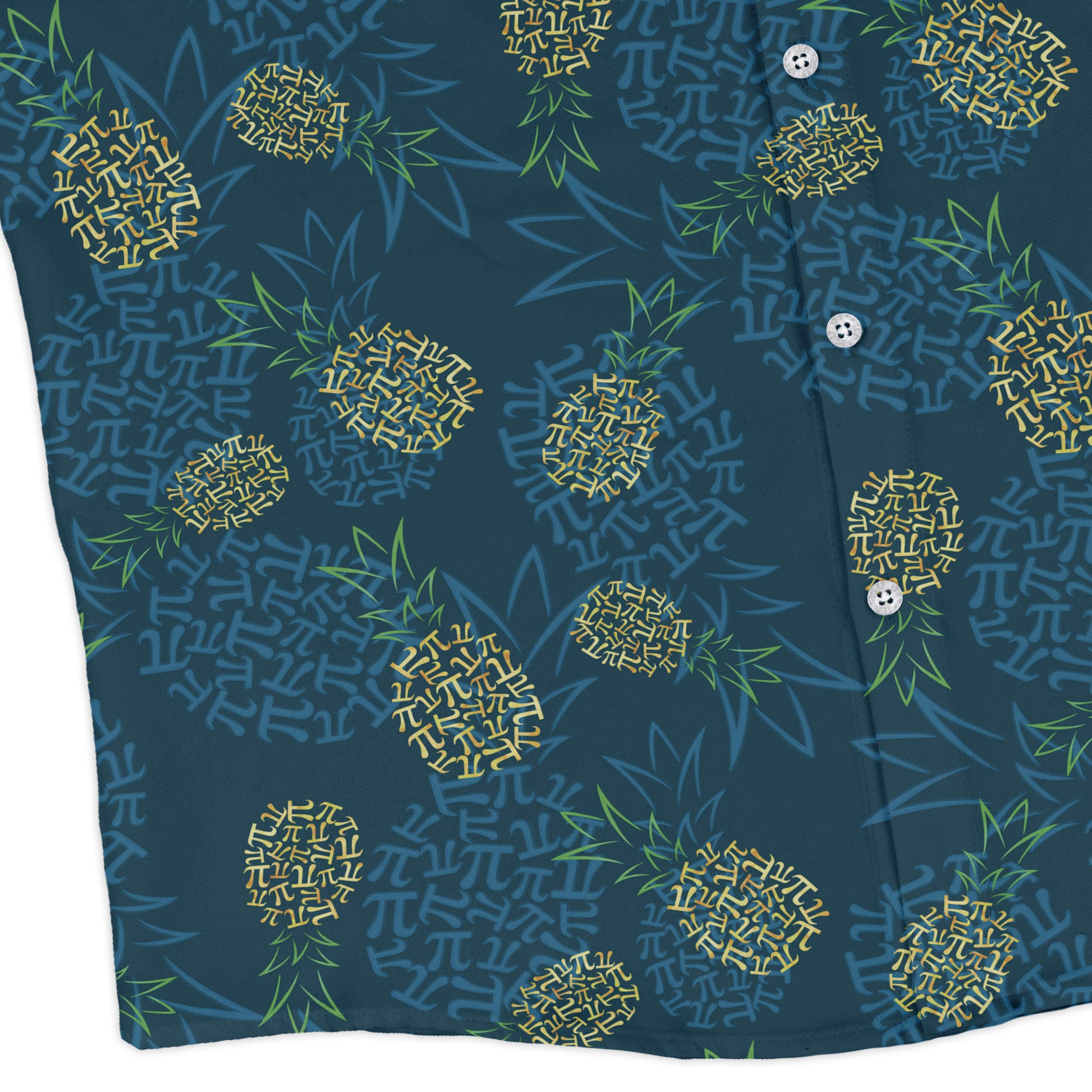 Pi Napple Teal Long Sleeve Button Up Shirt 3