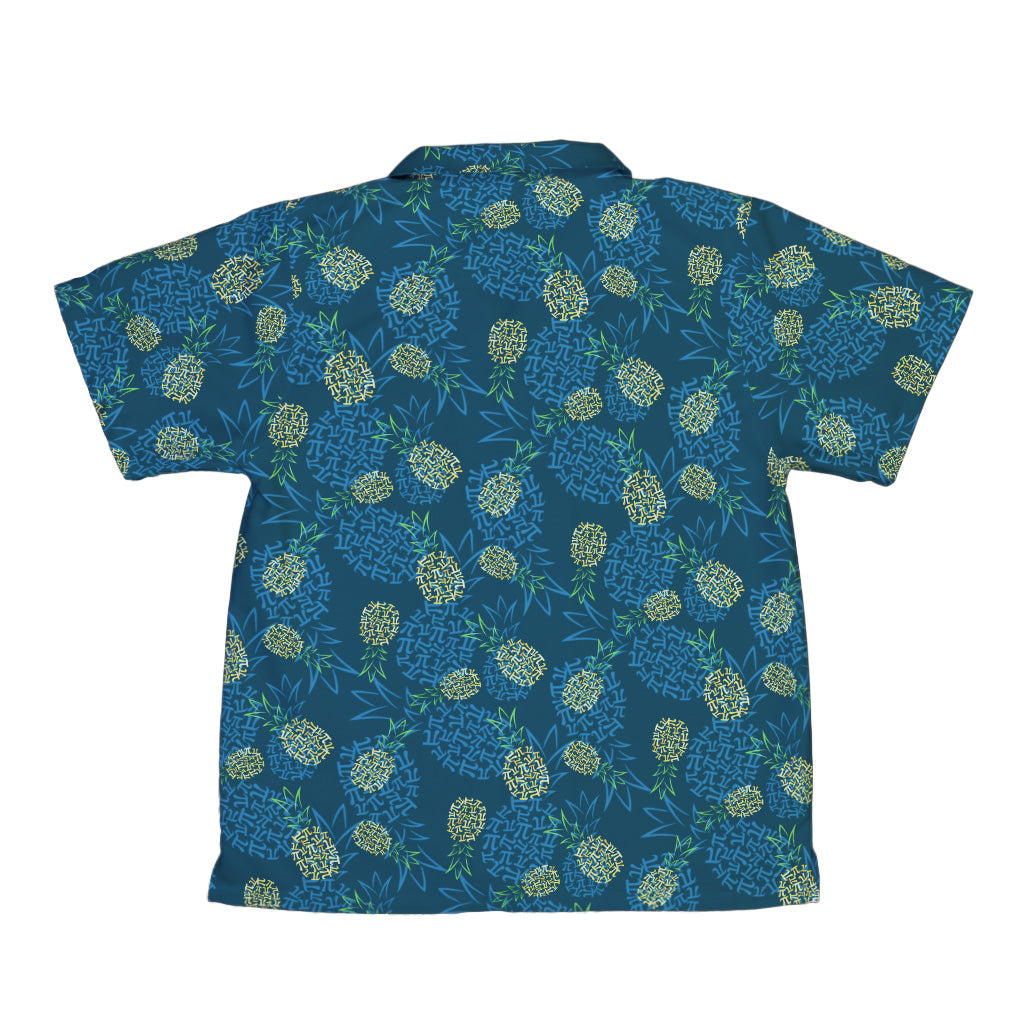Pi Napple Teal Youth Hawaiian Shirt Back