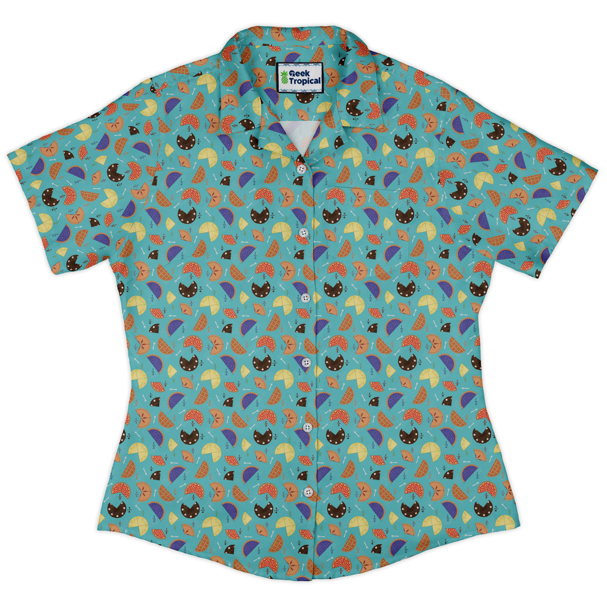 Pieces Of Pie Curvy Button Up Shirt Old Curvy Button Up Shirt womens front