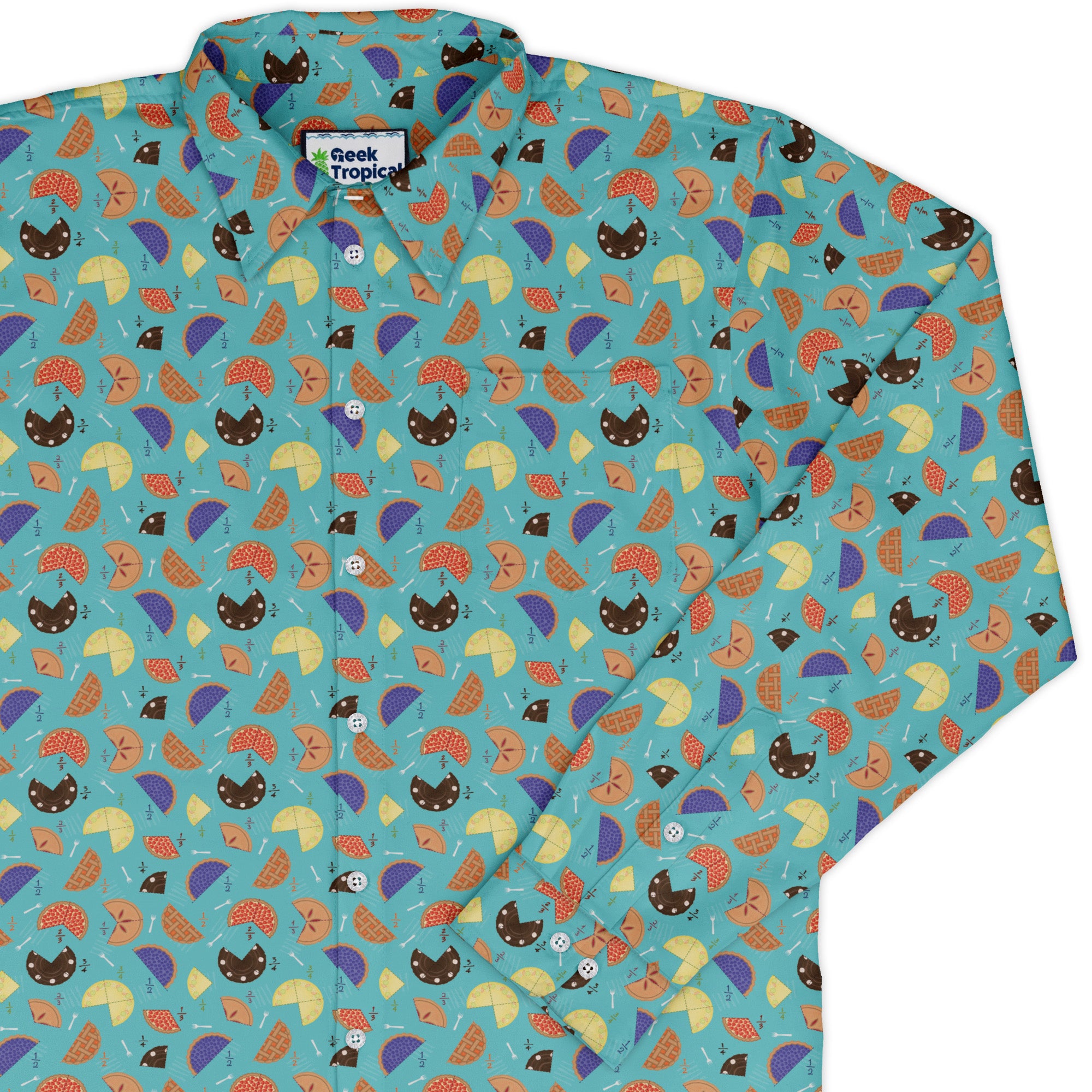 Pieces Of Pie Long Sleeve Button Up Shirt cover