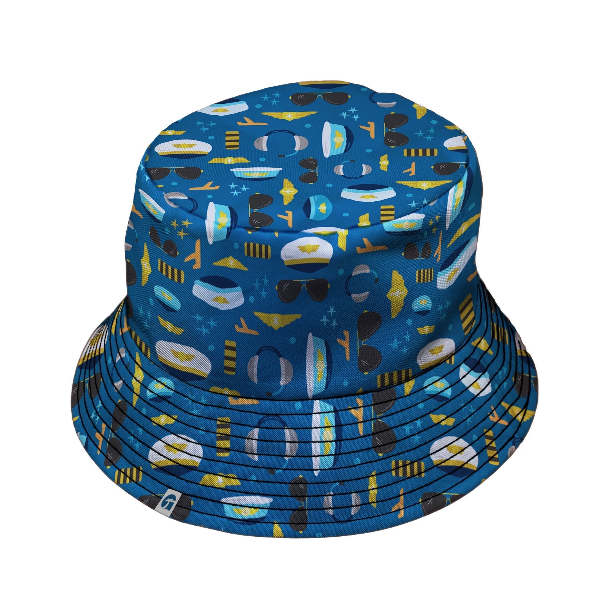 Pilot Uniform Bucket Hat Geek Nerd aviation print Design by Zirkus Design lx - B