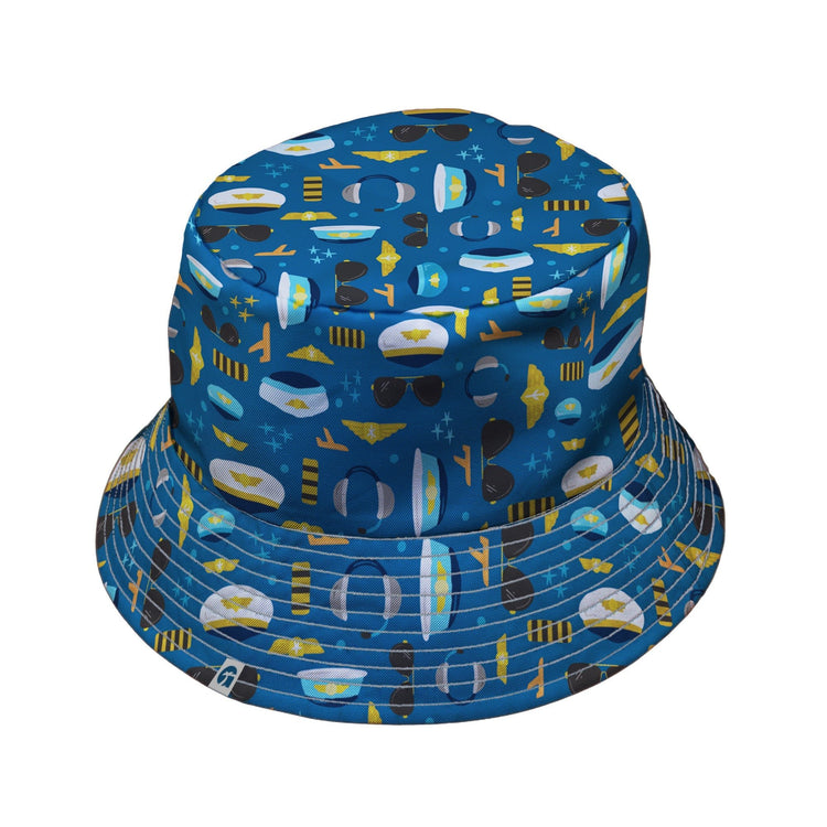 Pilot Uniform Bucket Hat Geek Nerd aviation print Design by Zirkus Design lx - B