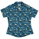 Pilot Uniform Curvy Button Up Shirt Geek Nerd aviation print Design by Zirkus Design q225