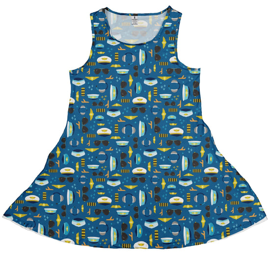 Pilot Uniform Dress Geek Nerd aviation print Design by Zirkus Design lx - C