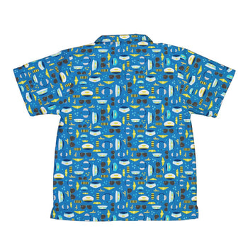 Pilot Uniform Youth Hawaiian Shirt Geek Nerd aviation print Design by Zirkus Design q225