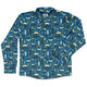 Pilot Uniform Long Sleeve Button Up Shirt Geek Nerd adult sizing aviation print Design by Zirkus Design