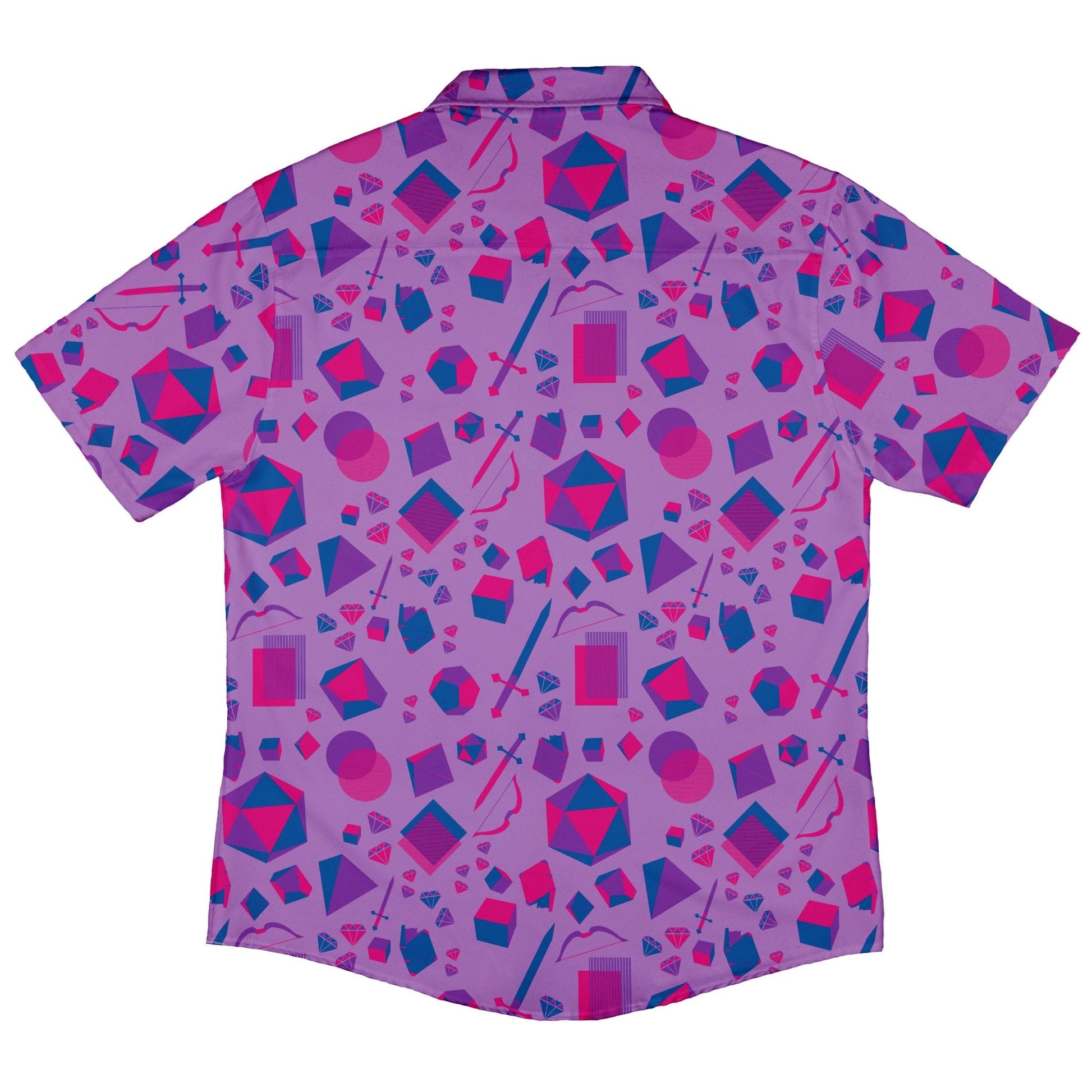 Pink Blue and Bisexual Colors Tabletop RPG Items Dnd Button Up Shirt - adult sizing - dnd & rpg print - Pride Patterns