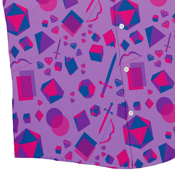 Pink Blue and Bisexual Colors Tabletop RPG Items Dnd Button Up Shirt - adult sizing - dnd & rpg print - Pride Patterns