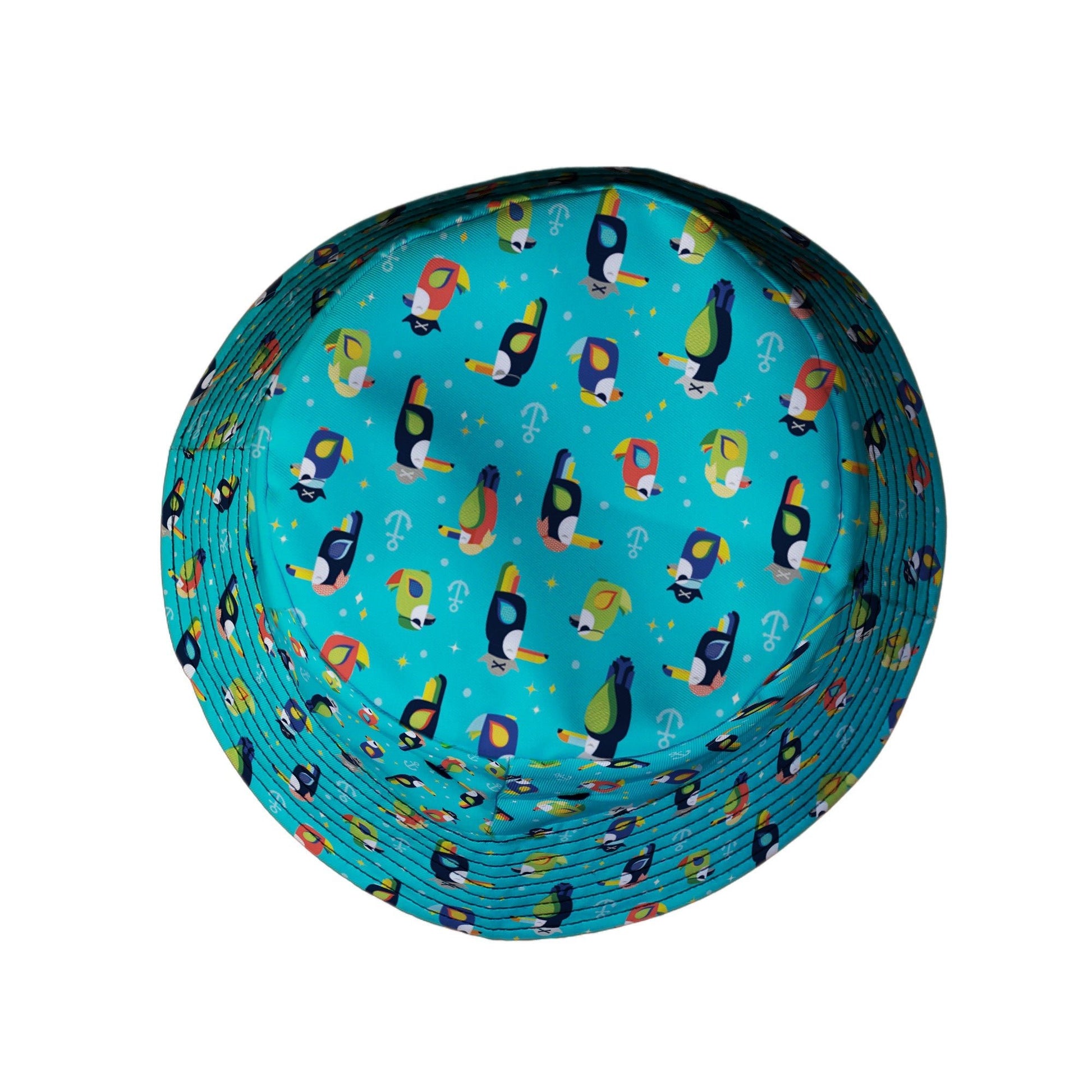 Pirate Toucans Bucket Hat Geek Nerd animal patterns Design by Zirkus Design funny prints