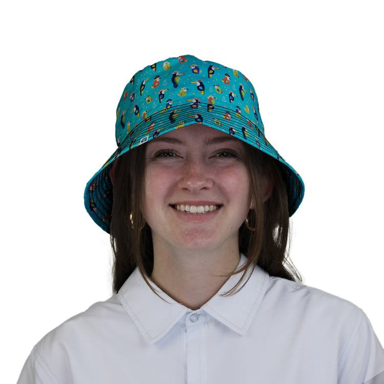 Pirate Toucans Bucket Hat Geek Nerd animal patterns Design by Zirkus Design funny prints