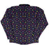Pixel Art Arcade Video Game Purple Long Sleeve Button Up Shirt Geek Nerd adult sizing FLOW DESC WRITING video game arcade print