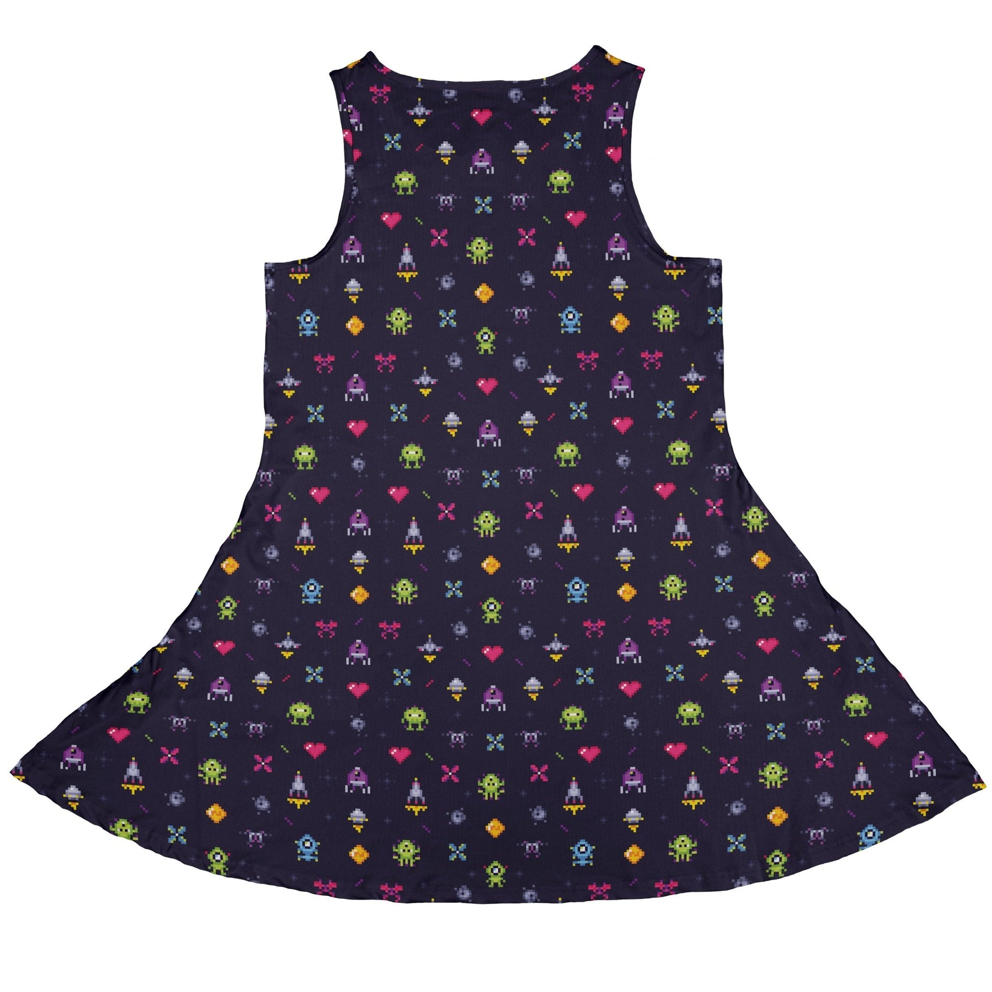Pixel Art Arcade Video Game Purple Dress Geek Nerd lx - C video game arcade print