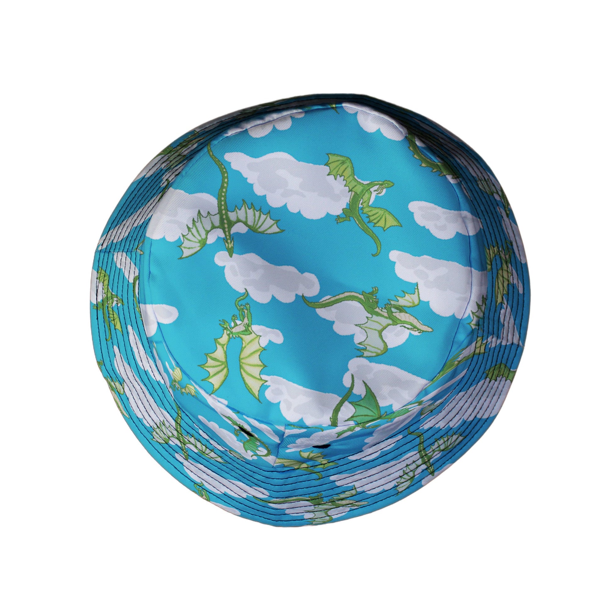 Pixel Dragon Video Game Sky Bucket Hat Geek Nerd Designs by Nathan fantasy prints lx - B