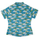 Pixel Dragon Video Game Sky Curvy Button Up Shirt 4
