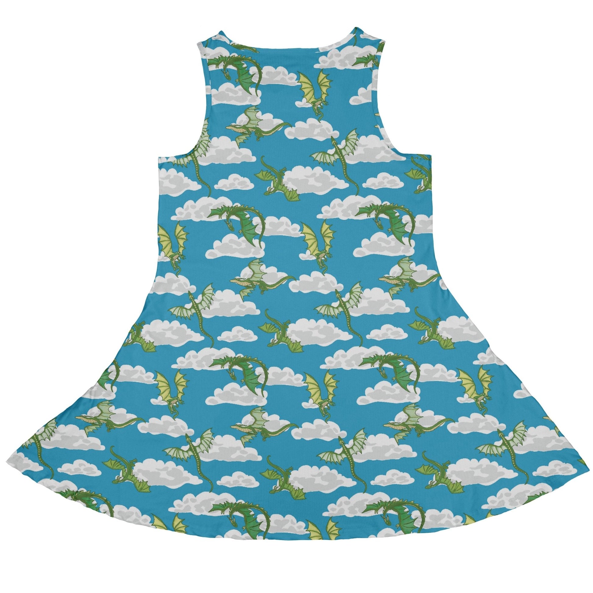 Pixel Dragon Video Game Sky Dress Geek Nerd Designs by Nathan fantasy prints lx - C