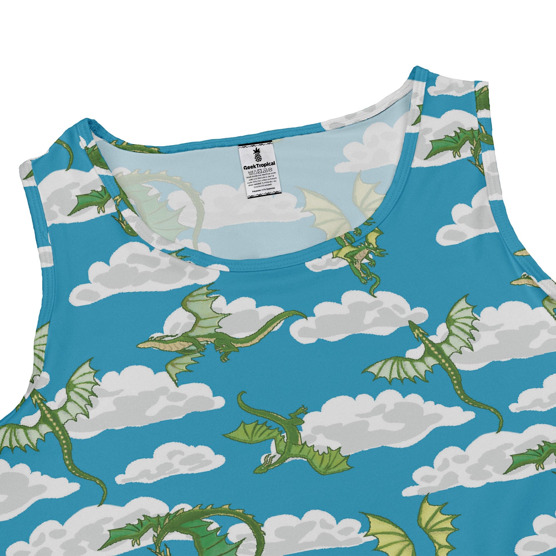 Pixel Dragon Video Game Sky Dress Geek Nerd Designs by Nathan fantasy prints lx - C