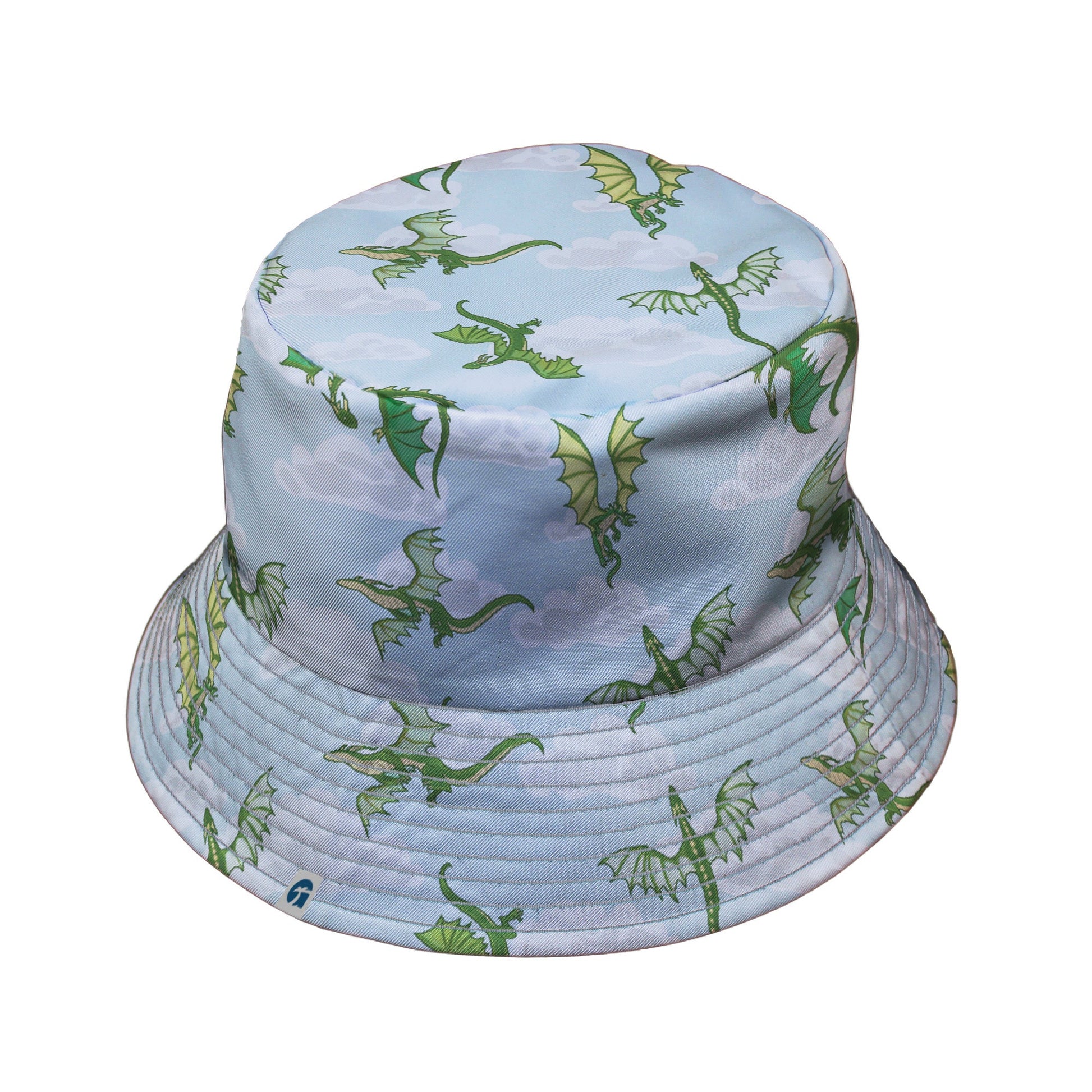 Pixel Dragon Video Game Mist Bucket Hat Geek Nerd Designs by Nathan fantasy prints lx - B