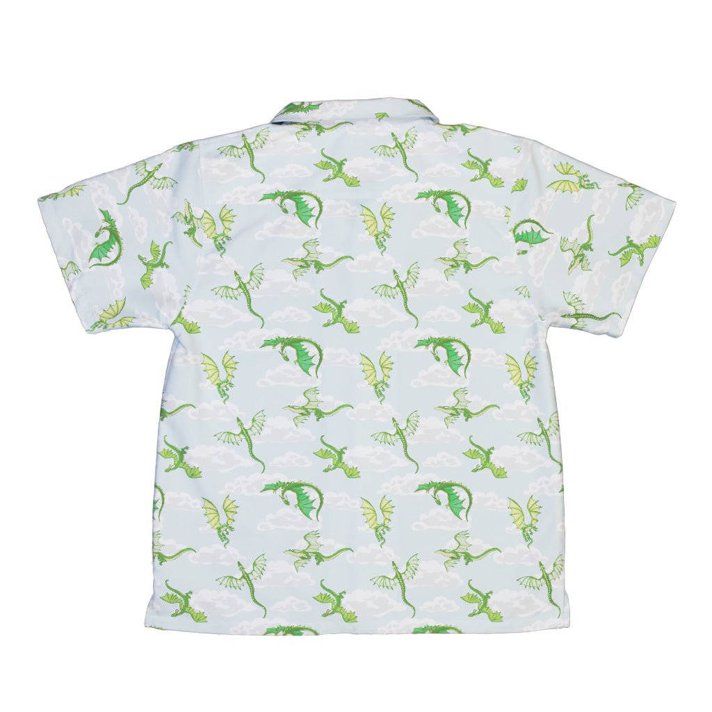 Pixel Dragon Video Game Mist Youth Hawaiian Shirt Geek Nerd Designs by Nathan fantasy prints q225