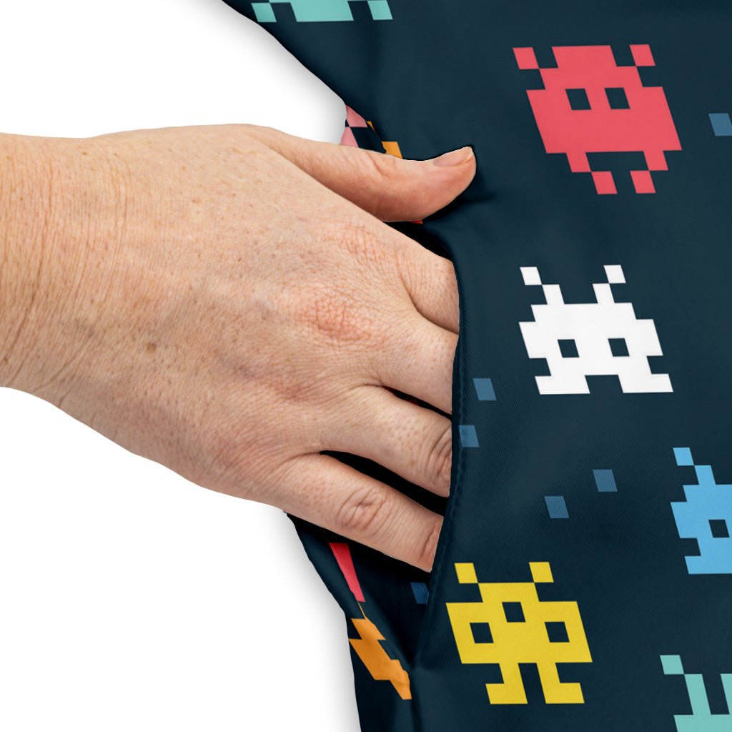 Pixel Monsters Teal Video Game Dress Geek Nerd lx - C video game arcade print