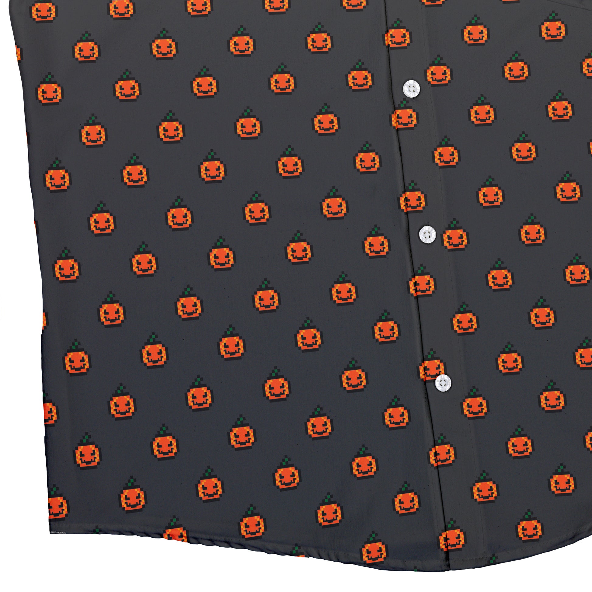 Pixel Pumpkins Button Up Shirt