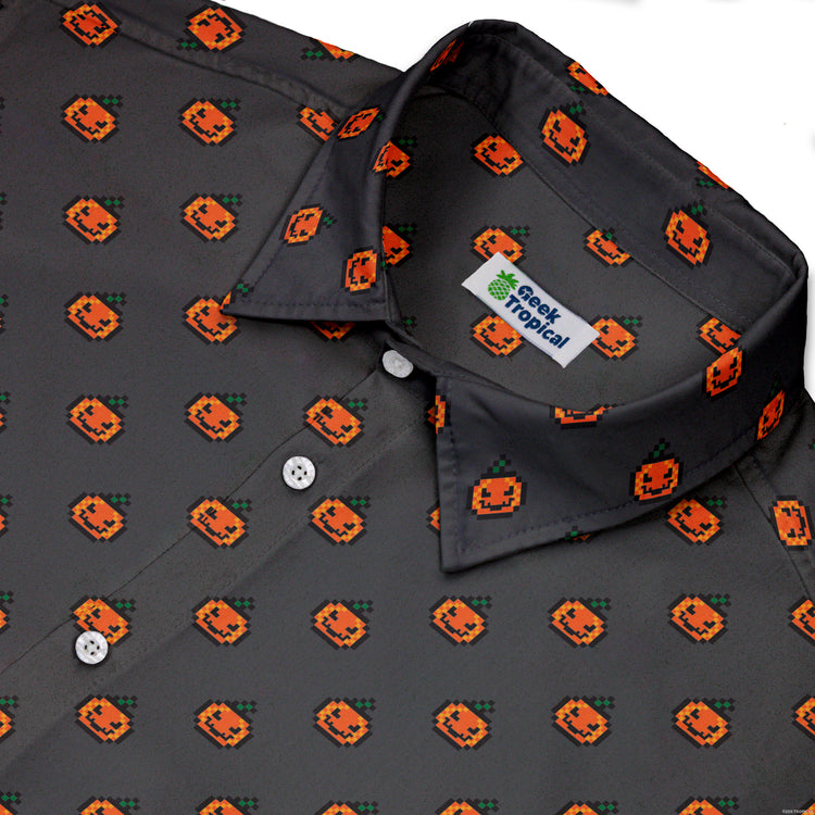 Pixel Pumpkins Button Up Shirt