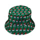 Pixel Santa Hats Dice Bucket Hat Geek Nerd Christmas Print Design by Heather Davenport lx - B
