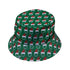 Pixel Santa Hats Dice Bucket Hat Geek Nerd Christmas Print Design by Heather Davenport lx - B