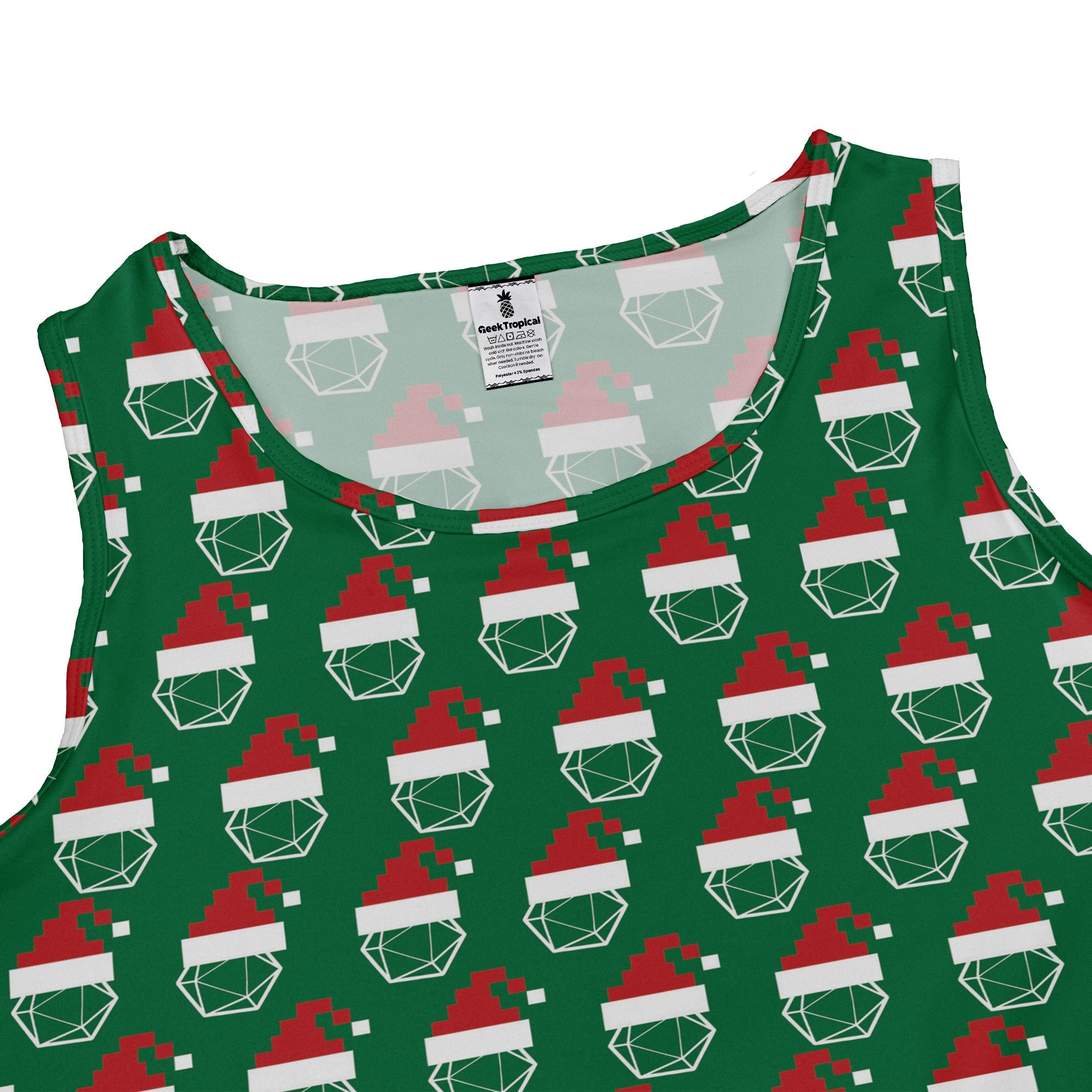 Pixel Santa Hats Dice Dress Geek Nerd Christmas Print Design by Heather Davenport lx - C