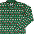 Pixel Santa Hats Dice Long Sleeve Button Up Shirt Geek Nerd adult sizing Christmas Print Design by Heather Davenport