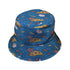 Pizza Rats Blue Bucket Hat Black Stitching