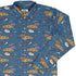 Pizza Rats Blue Long Sleeve Button Up Shirt cover