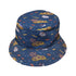 Pizza Rats Dark Blue Bucket Hat Gray Stitching