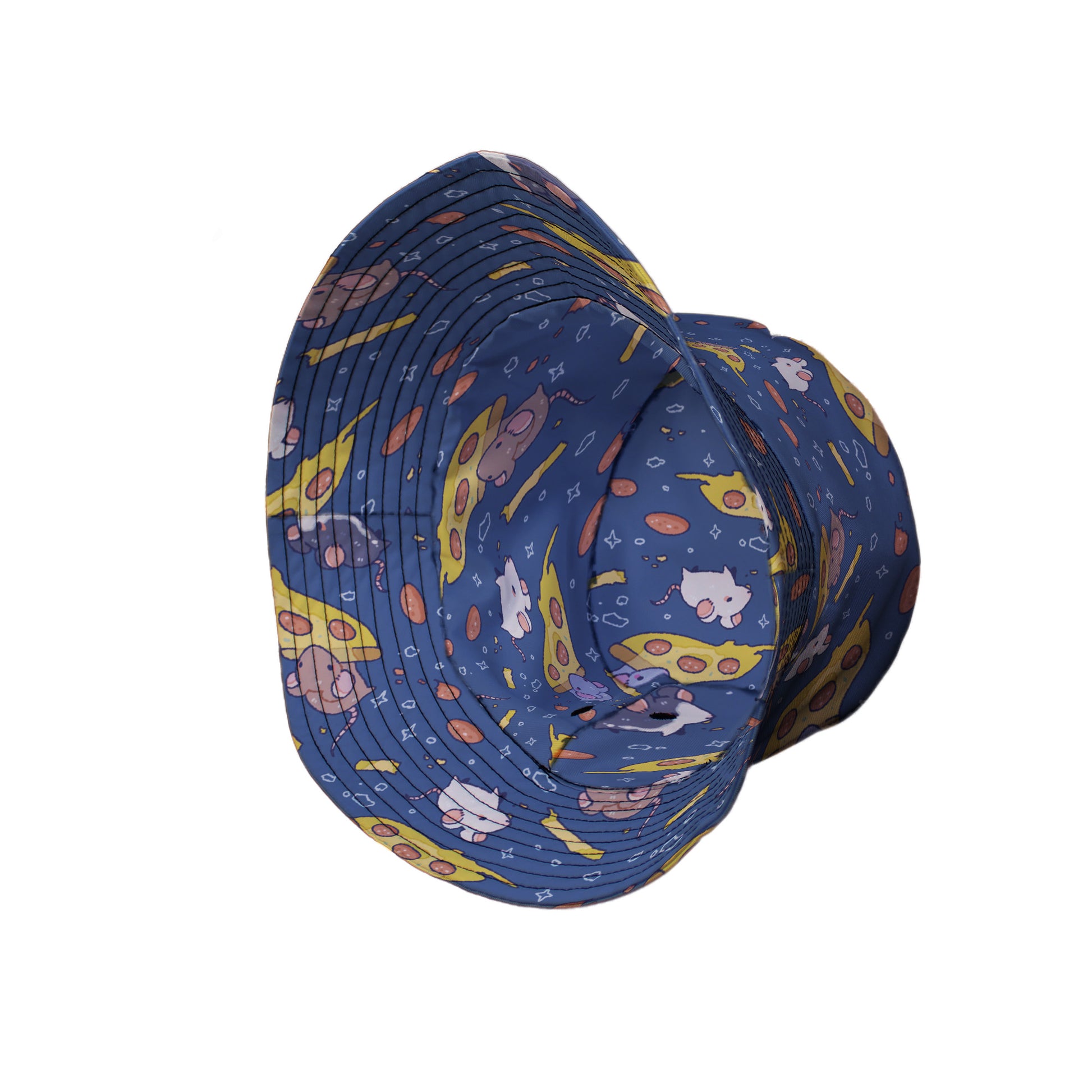Pizza Rats Dark Blue Bucket Hat Side View
