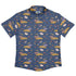 Pizza Rats Dark Blue Button Up Shirt Flat Front
