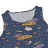 Pizza Rats Dark Blue Sleeveless Dress close front