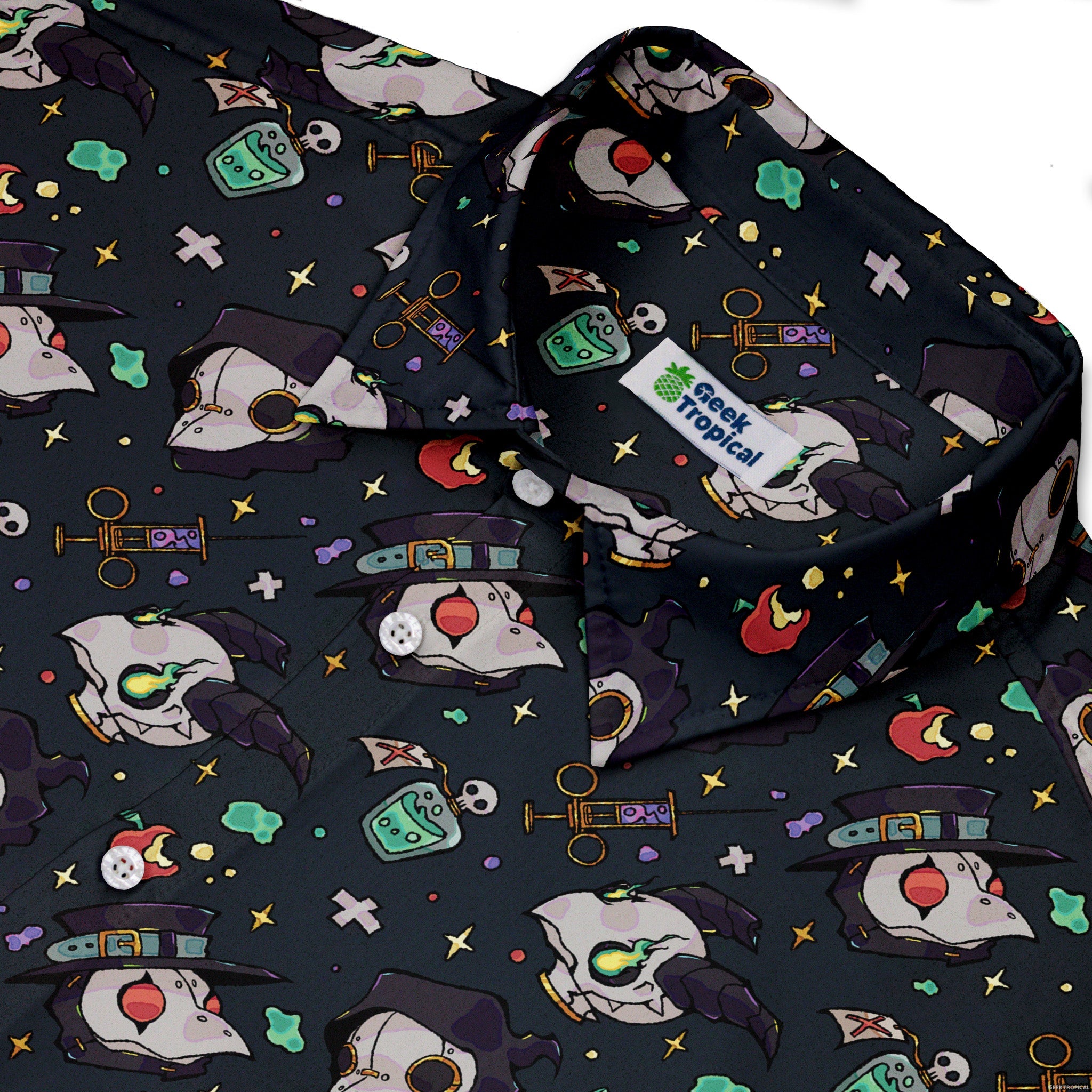 Plague Doctor Evening Button Up Shirt Geek Nerd adult sizing halloween q4