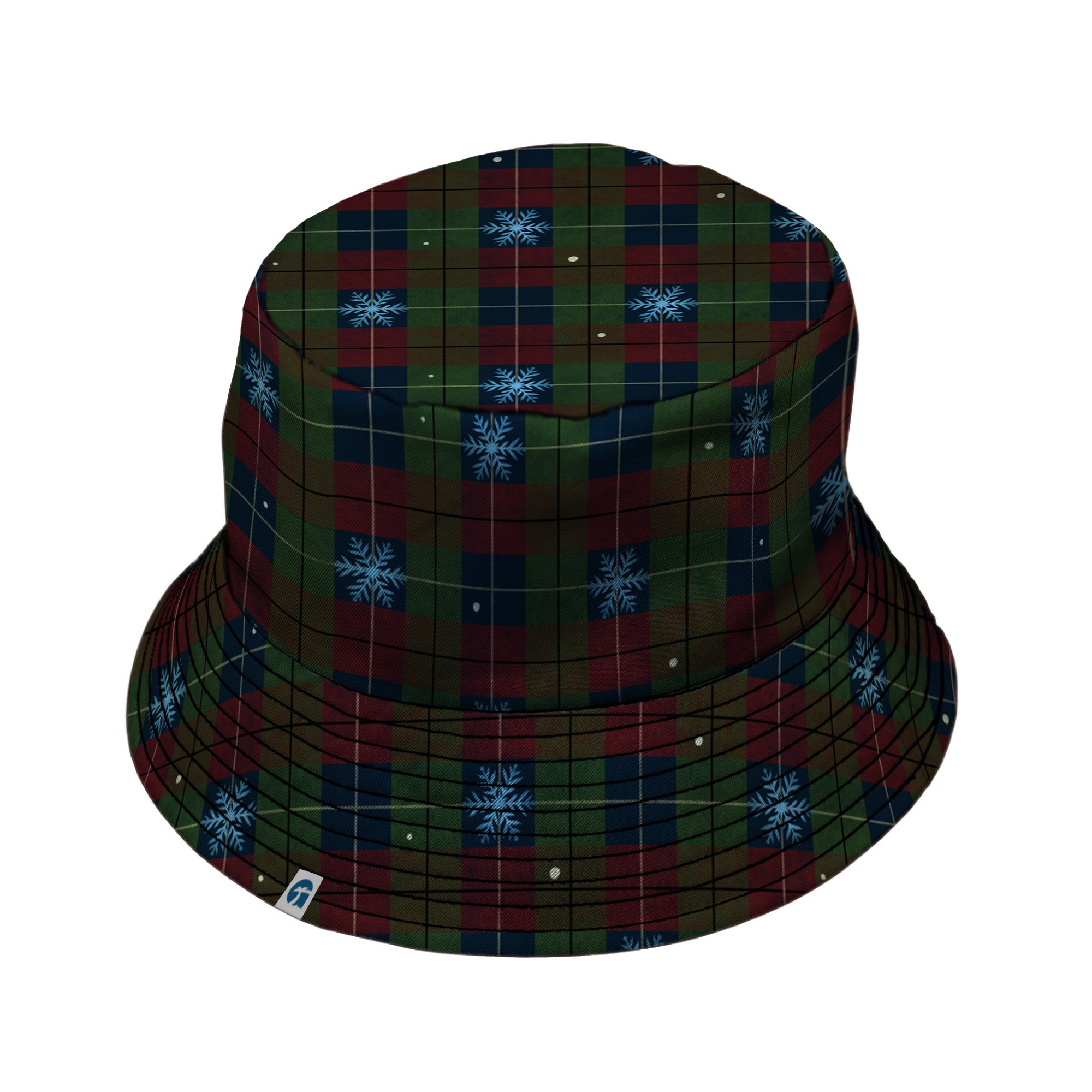 Plaid About Christmas Bucket Hat Black Stitching