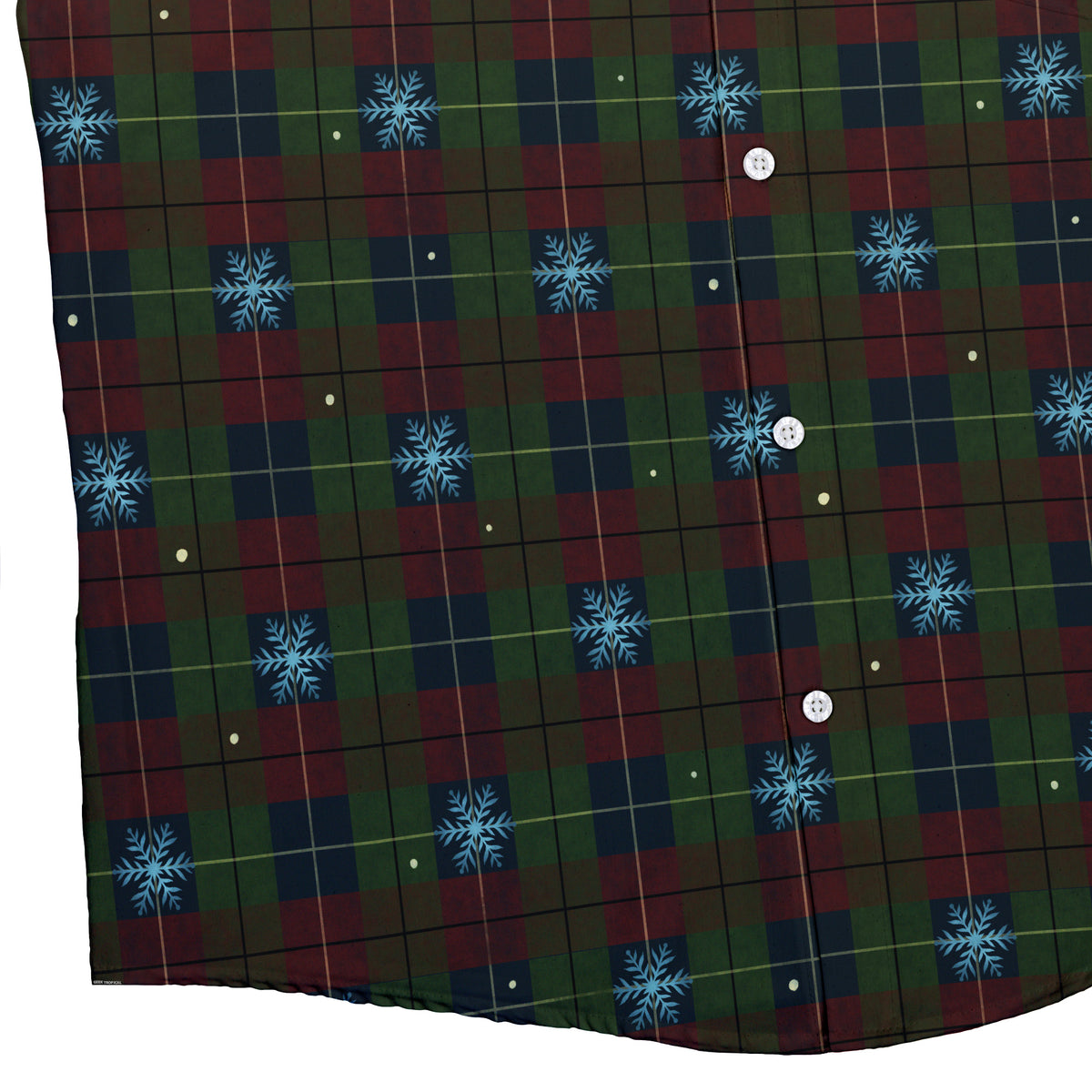 Plaid About Christmas Button Up Shirt Bottom Corner