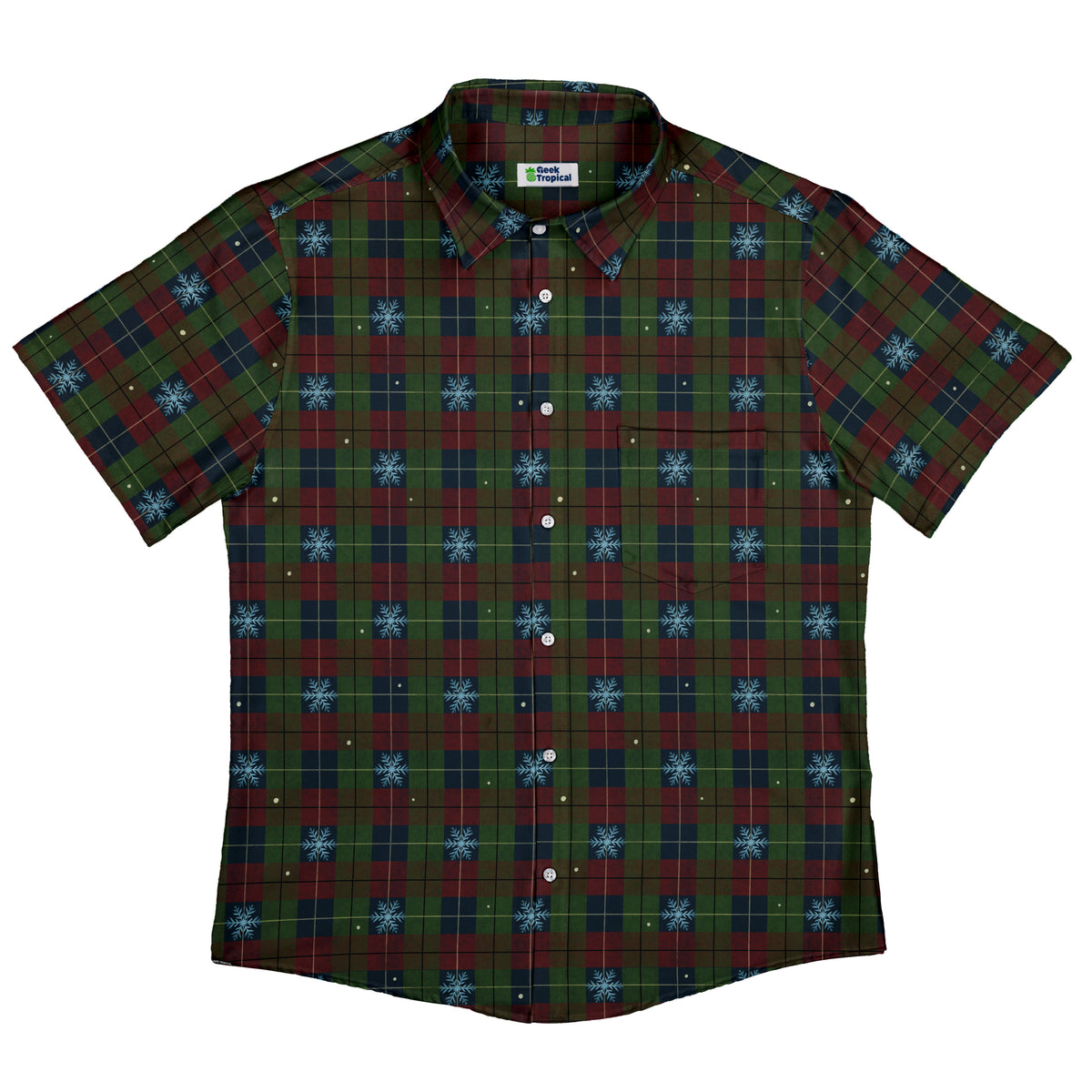 Plaid About Christmas Button Up Shirt Flat Front