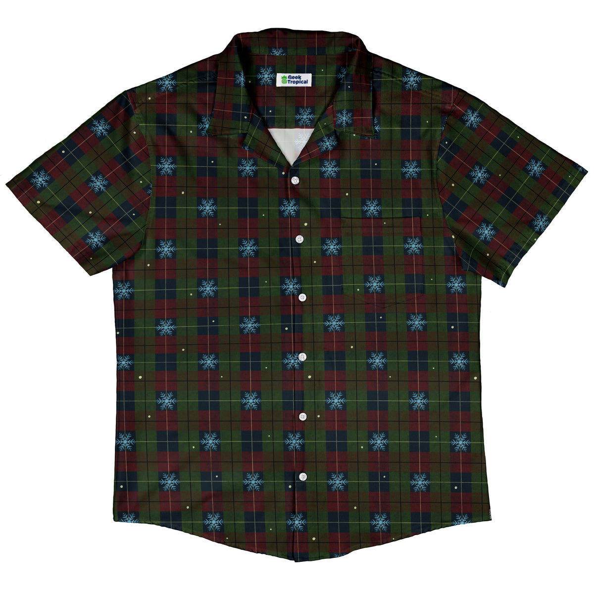Plaid About Christmas Button Up Shirt Hawaiian Front