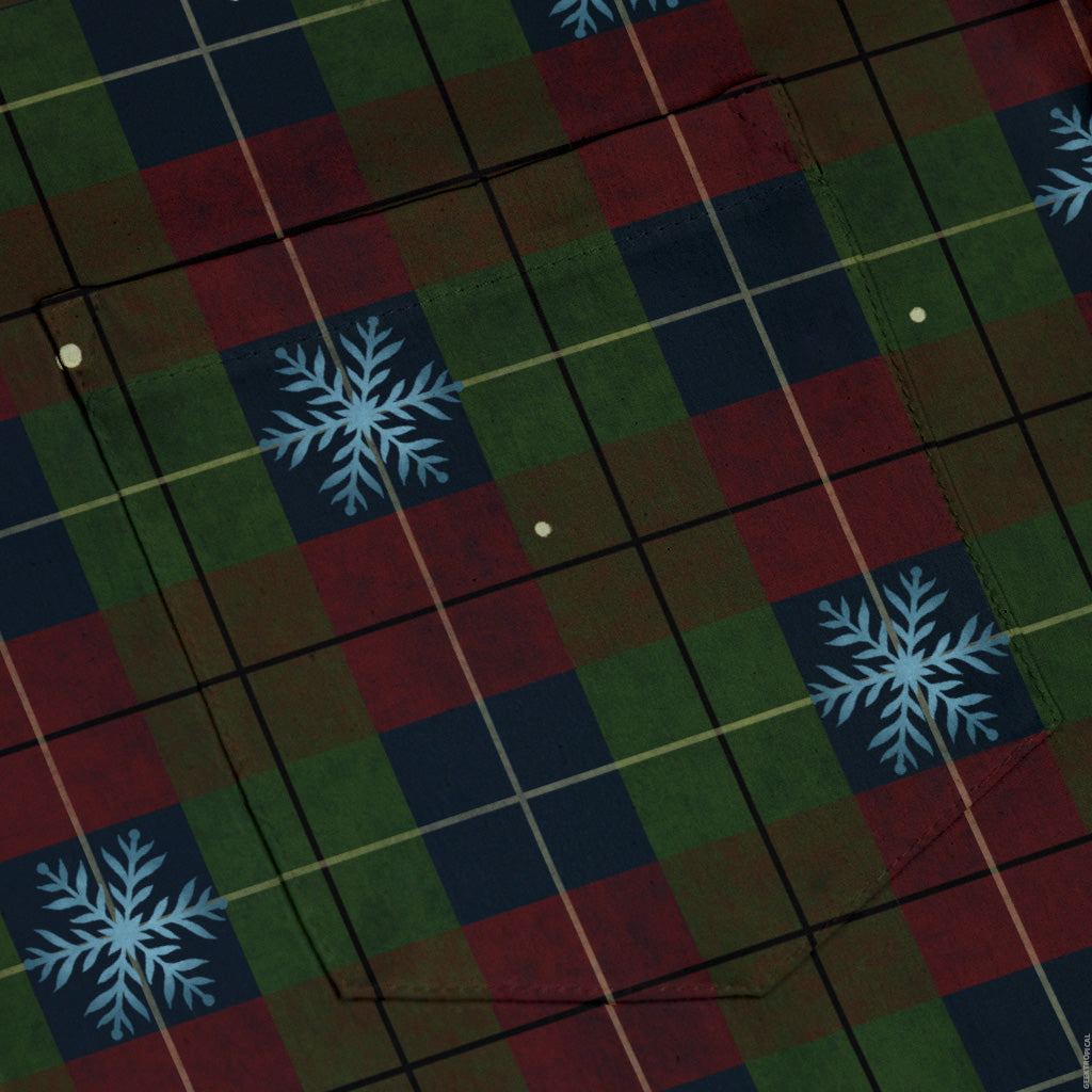 Plaid About Christmas Button Up Shirt Pocket