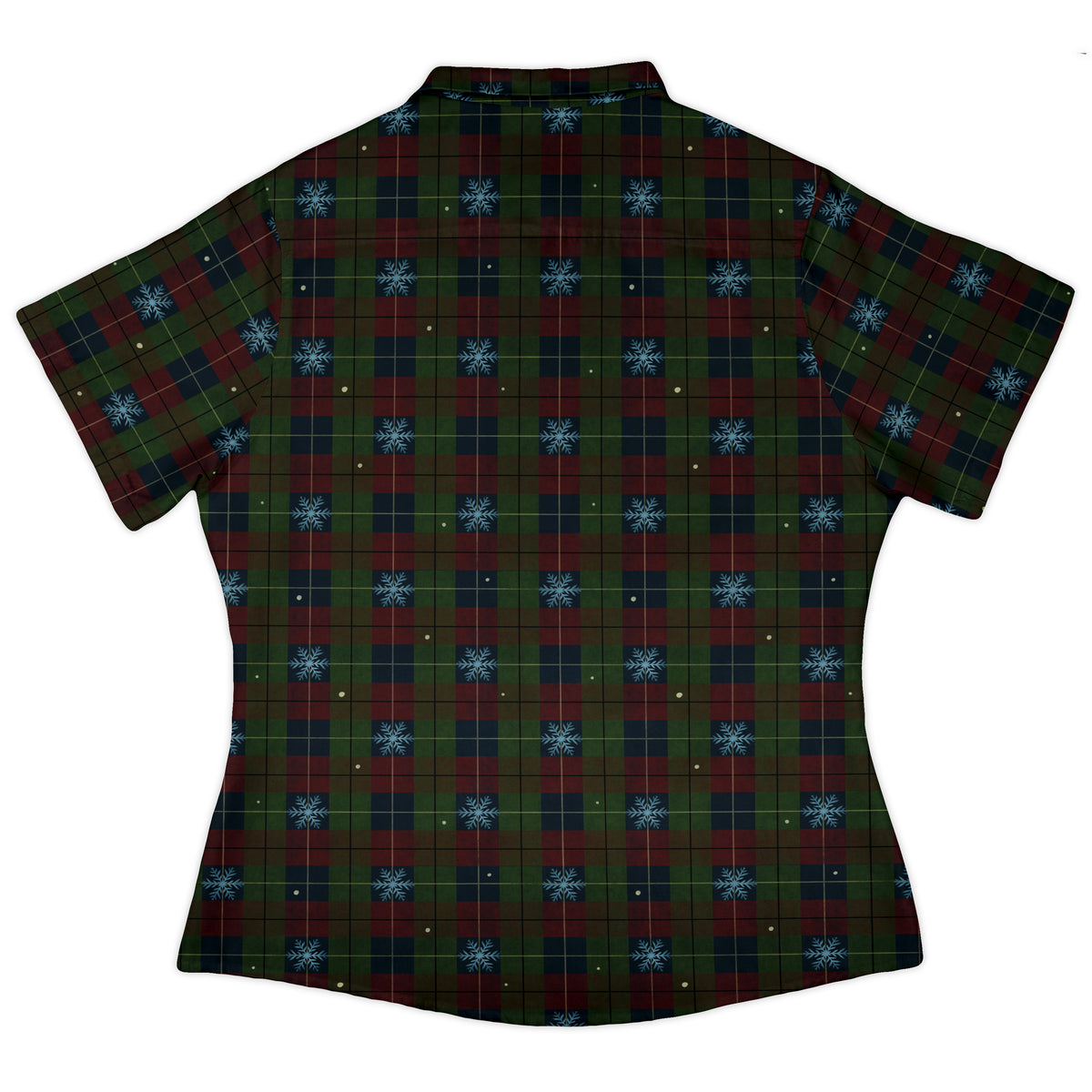 Plaid About Christmas Curvy Button Up Shirt womens back