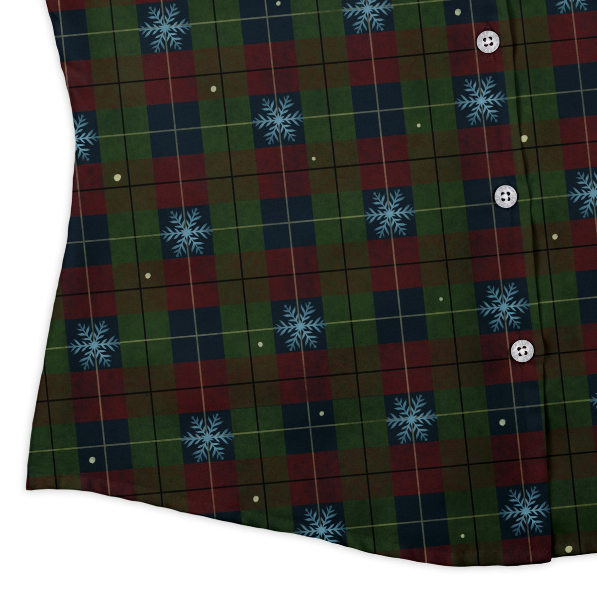 Plaid About Christmas Curvy Button Up Shirt womens corner
