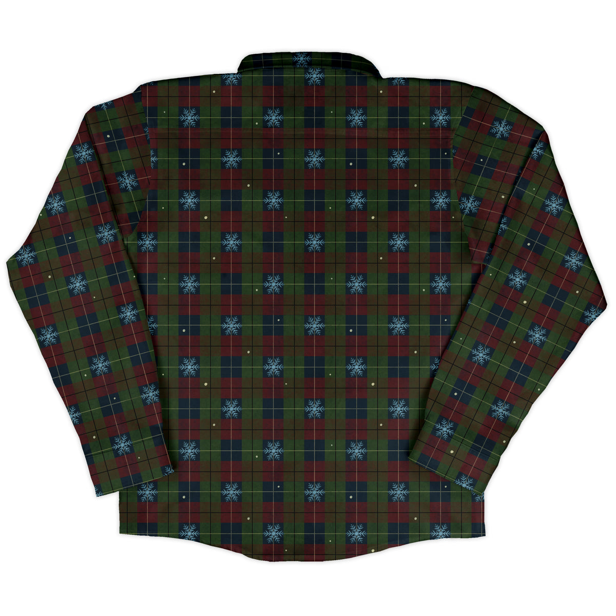 Plaid About Christmas Long Sleeve Button Up Shirt back