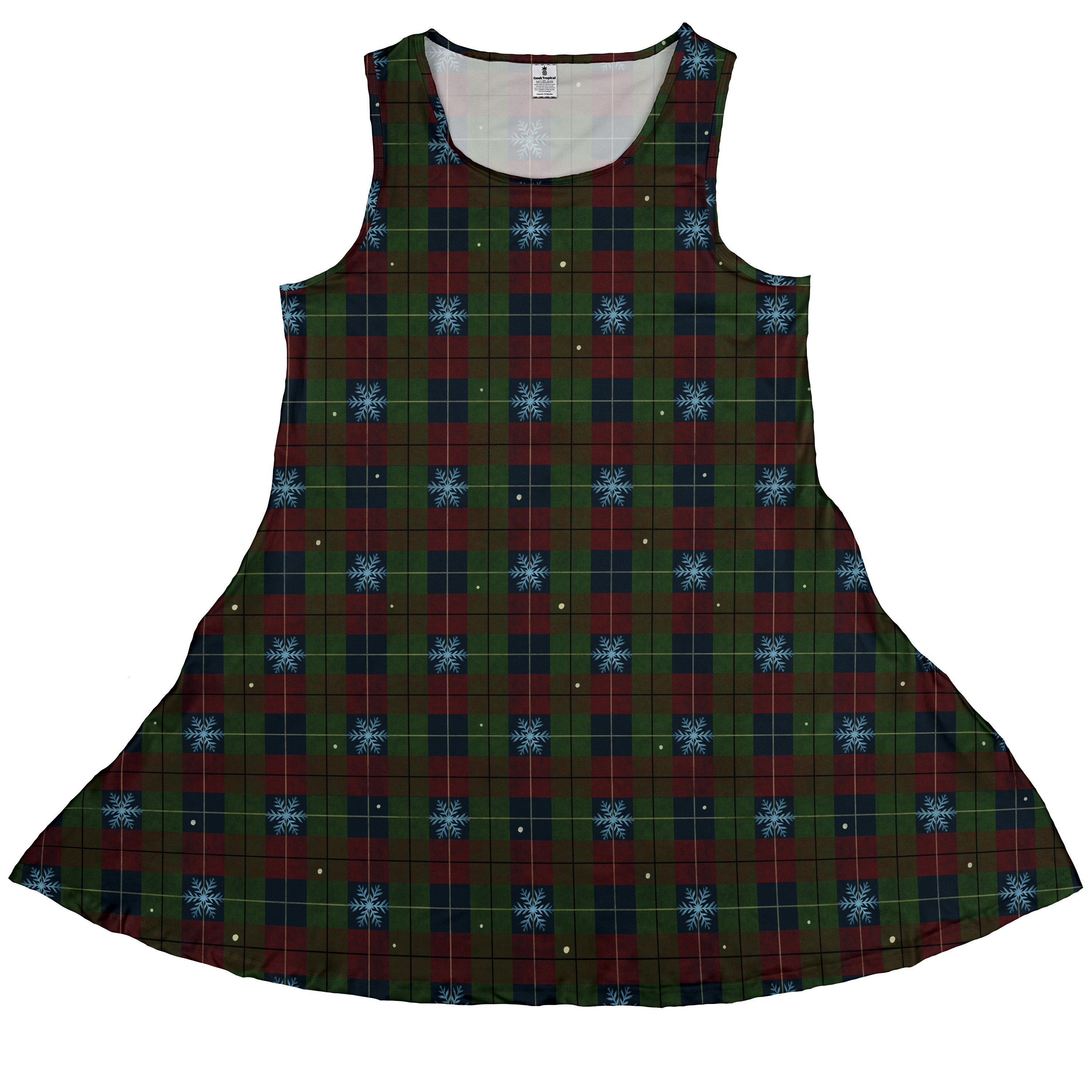 Plaid About Christmas Sleeveless Dress front